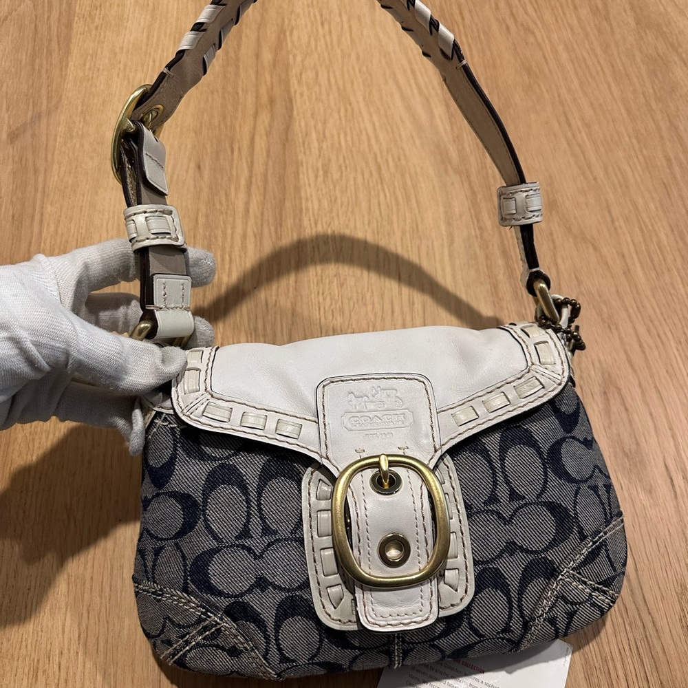 Coach Bleeker Denim Shoulder Bag - Picture 12 of 14